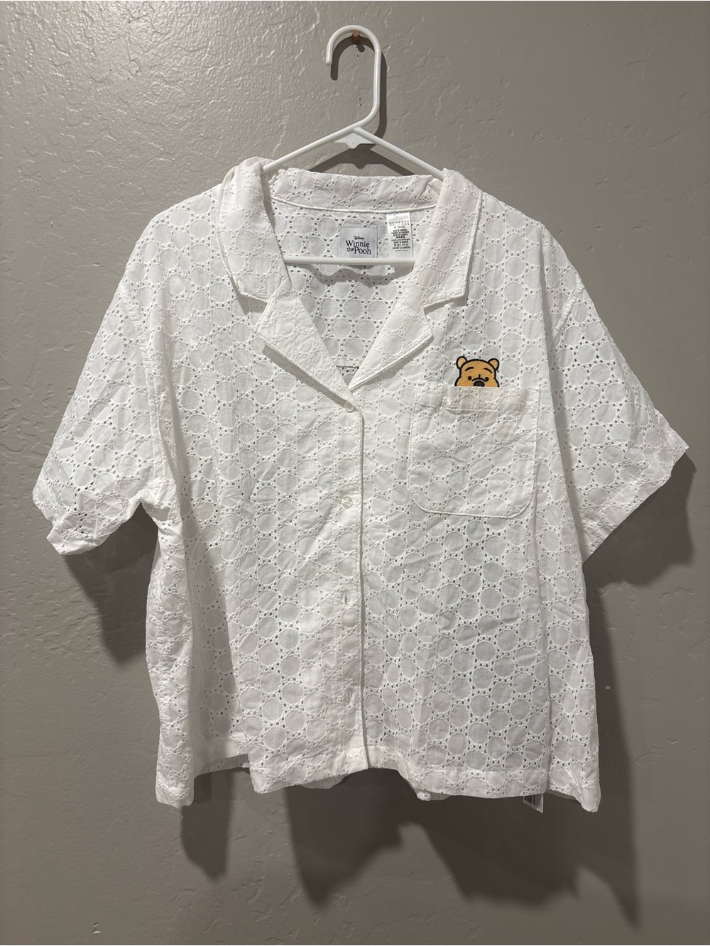 Disney Winnie The Pooh White Button Up Blouse